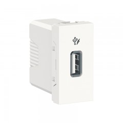 Розетка USB для зарядки, 1А, 1 модуль, белый, Unica New, NU342818 Schneider Electric