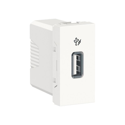 Розетка USB для заряджання, 1А, 1 модуль, білий, Unica New, NU342818 Schneider Electric