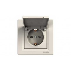 Розетка із змл. кришкою кремовий Asfora EPH3100123 Schneider Electric