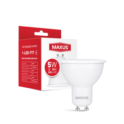 Лампа светодиодная Mr16 Maxus 1-LED-717 MR16 5W 3000K 220V GU10