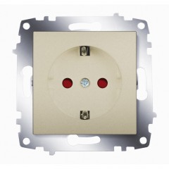 Розетка с заземлением с шторками ABB Cosmo титаниум 619-011400-243