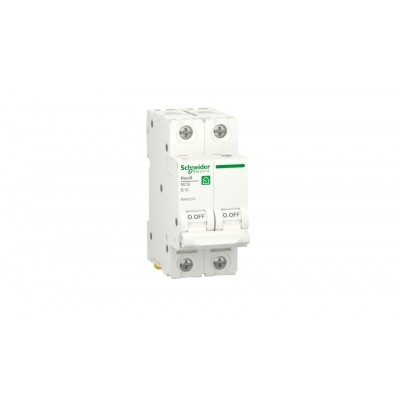 Автоматичний вимикач 10А, 2 полюси, крива, 6кА Schneider Electric RESI9 R9F02210