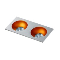 Точковий світильник AZzardo HUGO 2 DOWNLIGHT AZ1737 + AZ0824 Aluminium/Gold