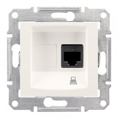 Розетка компьютерная RJ45, кат. 6, неэкр. UTP слоновая кость Sedna SDN4700123, Schneider Electric