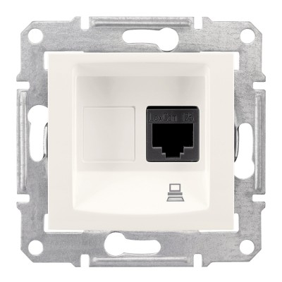 Розетка комп'ютерна RJ45, кат. 6, неекр. UTP слонова кістка Sedna SDN4700123, Schneider Electric