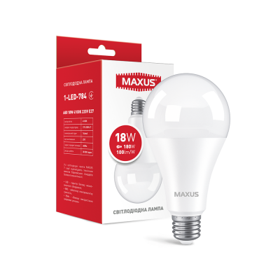 Лампа світлодіодна A70 Maxus 1-LED-784 A80 18W 4100K 220V E27