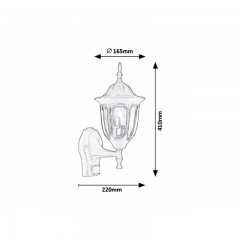 Світильник настінний вуличний Rabalux 7837 Milano з датчиком руху