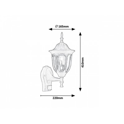 Світильник настінний вуличний Rabalux 7837 Milano з датчиком руху