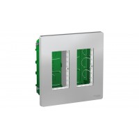 Блок unica system+ скрытой установки, 2х4 модуля алюминий, NU172430 Schneider Electric