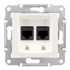 Розетка компьютерная двойная RJ45, кат. 6, неэкр. UTP слоновая кость Sedna SDN4800123, Schneider Electric