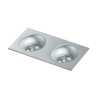 Точковий світильник AZzardo HUGO 2 DOWNLIGHT AZ1737 + AZ0821 Aluminium/Aluminium