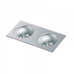 Точковий світильник AZzardo HUGO 2 DOWNLIGHT AZ1737 + AZ0821 Aluminium/Aluminium