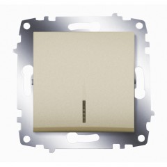 Выключатель 1 клавишный с подсветкой LED ABB Cosmo титаниум 619-011400-201