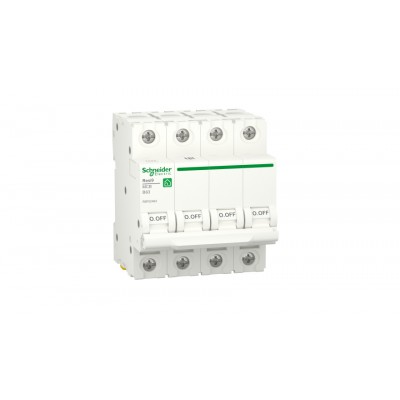 Автоматический выключатель 63А, 4 полюса, кривая В, 6кА Schneider Electric RESI9 R9F02463