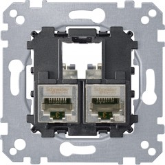 Механізм комп'ютерної розетки RJ45 2 поста, кат. 5 STP, Schneider Electric Merten System M, MTN4575-0012