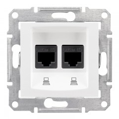 Розетка комп'ютерна подвійна RJ45, кат. 5e, екр. STP білий Sedna SDN4600121, Schneider Electric