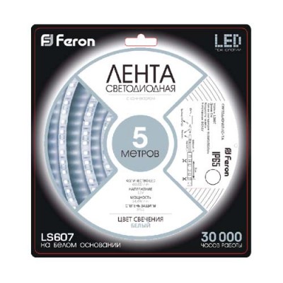 Светодиодная лента Feron SANAN LS607 60SMDм 12V IP65 белый