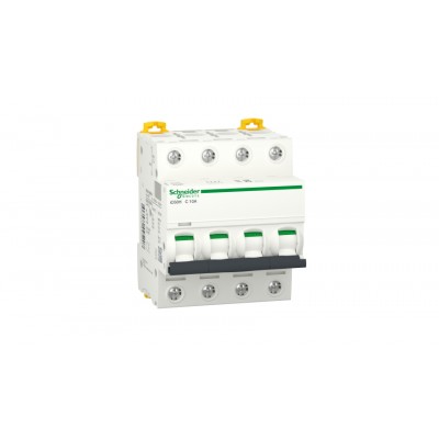 Автоматический выключатель 10А, 4 полюса, кривая C, 10кА Schneider Electric Acti9 iC60H A9F89410