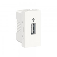 Розетка USB для передачі даних, 1 модуль, білий, Unica New, NU342918 Schneider Electric