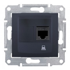 Розетка комп'ютерна RJ45, кат. 6, екр. STP графіт Sedna SDN4900170, Schneider Electric