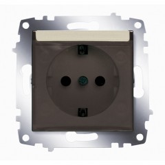 Розетка із заземленням з кришкою ABB Cosmo титаніум 619-011400-218