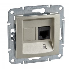 Розетка компьютерная RJ45, кат. 6, неэкр. UTP титан Sedna SDN4700168, Schneider Electric