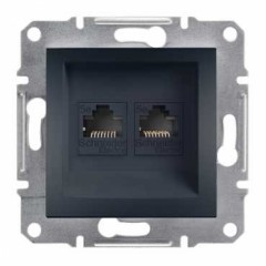 Розетка комп'ютерна. RJ45, кат.5е, UTP, подвійна, антрацит Asfora EPH4400171 Schneider Electric