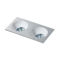 Точковий світильник AZzardo HUGO 2 DOWNLIGHT AZ1737 + AZ0822 Aluminium/White