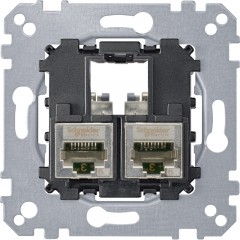 Механізм комп'ютерної розетки RJ45 2 поста, кат. 6 STP, Schneider Electric Merten System M, MTN4576-0022