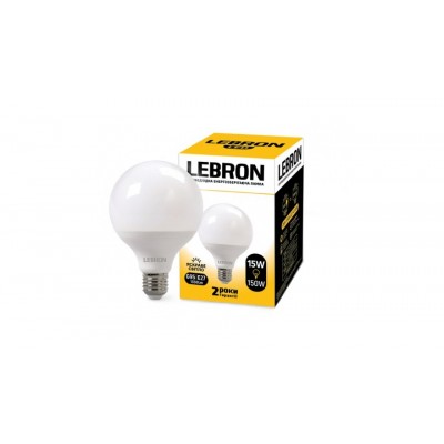 Лампа світлодіодна LED Lebron L-G95 15W E27 4100K 220V 1350Lm 11-15-54