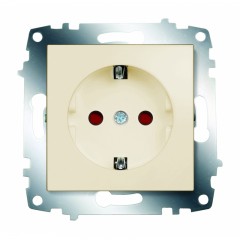 Розетка с заземлением с шторками ABB Cosmo бежевый 619-010300-243