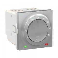 Термостат теплої підлоги, 10А, 2 модулі, алюміній, Unica New, NU350330 Schneider Electric