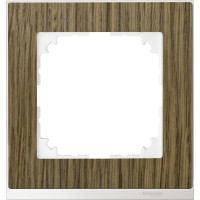 Рамка 1-пост, дуб/білий, Schneider Electric Merten M-Pure Decor, MTN4010-3674