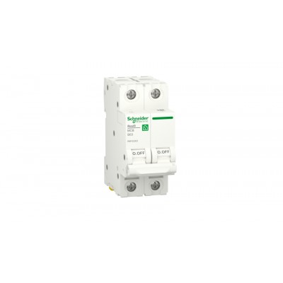 Автоматичний вимикач 63А, 2 полюси, крива, 6кА Schneider Electric RESI9 R9F02263