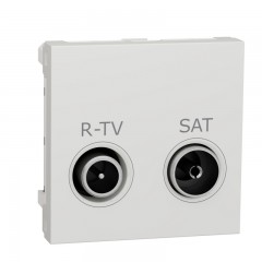 Розетка  R-TV SAT одинарная, 2 модуля, белый, Unica New, NU345418 Schneider Electric