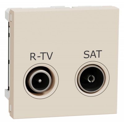 Розетка R-TV SAT одинарна, 2 модулі, бежевий, Unica New, NU345444 Schneider Electric