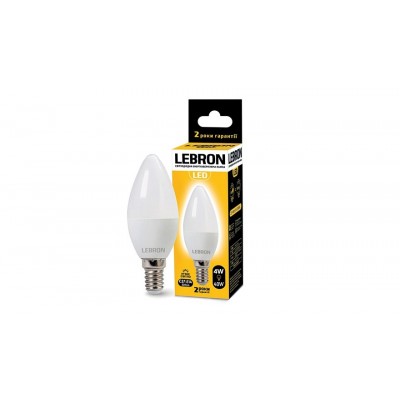 Лампа світлодіодна LED Lebron L-C37 4W E14 3000K 220V 320Lm 11-13-11