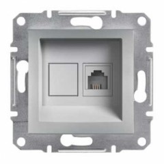 Розетка телефон RJ11, 4 контакта, алюминий Asfora EPH4100161 Schneider Electric