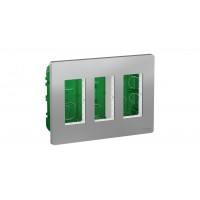 Блок unica system+ скрытой установки, 3х4 модуля алюминий, NU173430 Schneider Electric