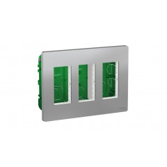 Блок unica system+ скрытой установки, 3х4 модуля алюминий, NU173430 Schneider Electric