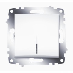 Выключатель 1 клавишный с подсветкой LED ABB Cosmo белый 619-010200-201