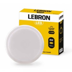 Светодиодный LED светильник с датчиком движения ЖКХ круглый Lebron 8W 15-37-30