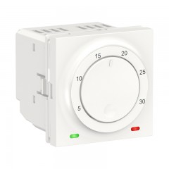 Термостат комнатный, встроенный датчик, 8А, 2 модуля, белый, Unica New, NU350118 Schneider Electric