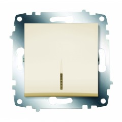 Выключатель 1 клавишный с подсветкой LED ABB Cosmo бежевый 619-010300-201