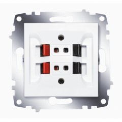 Розетка акустическая двойная ABB Cosmo белый 619-010200-241