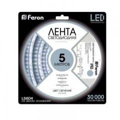 Светодиодная лента Feron SANAN LS604 60SMD/м 12V IP65 белый