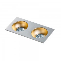 Точковий світильник AZzardo HUGO 2 DOWNLIGHT AZ1737 + AZ0825 Aluminium/Champagne