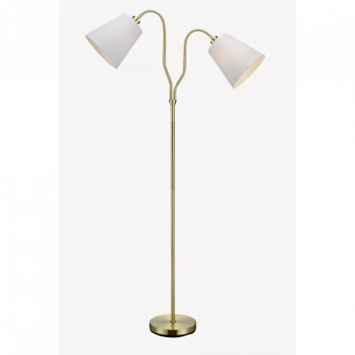 Торшер MarkSlojd Sweden MODENA Floor 2L Brass/White 105274