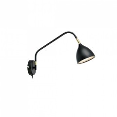 Бра MarkSlojd Sweden VALENCIA Wall 1L Black/Brass 106081