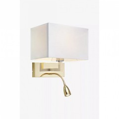 Бра MarkSlojd Sweden SAVOY Wall 2L Brass/White 106308